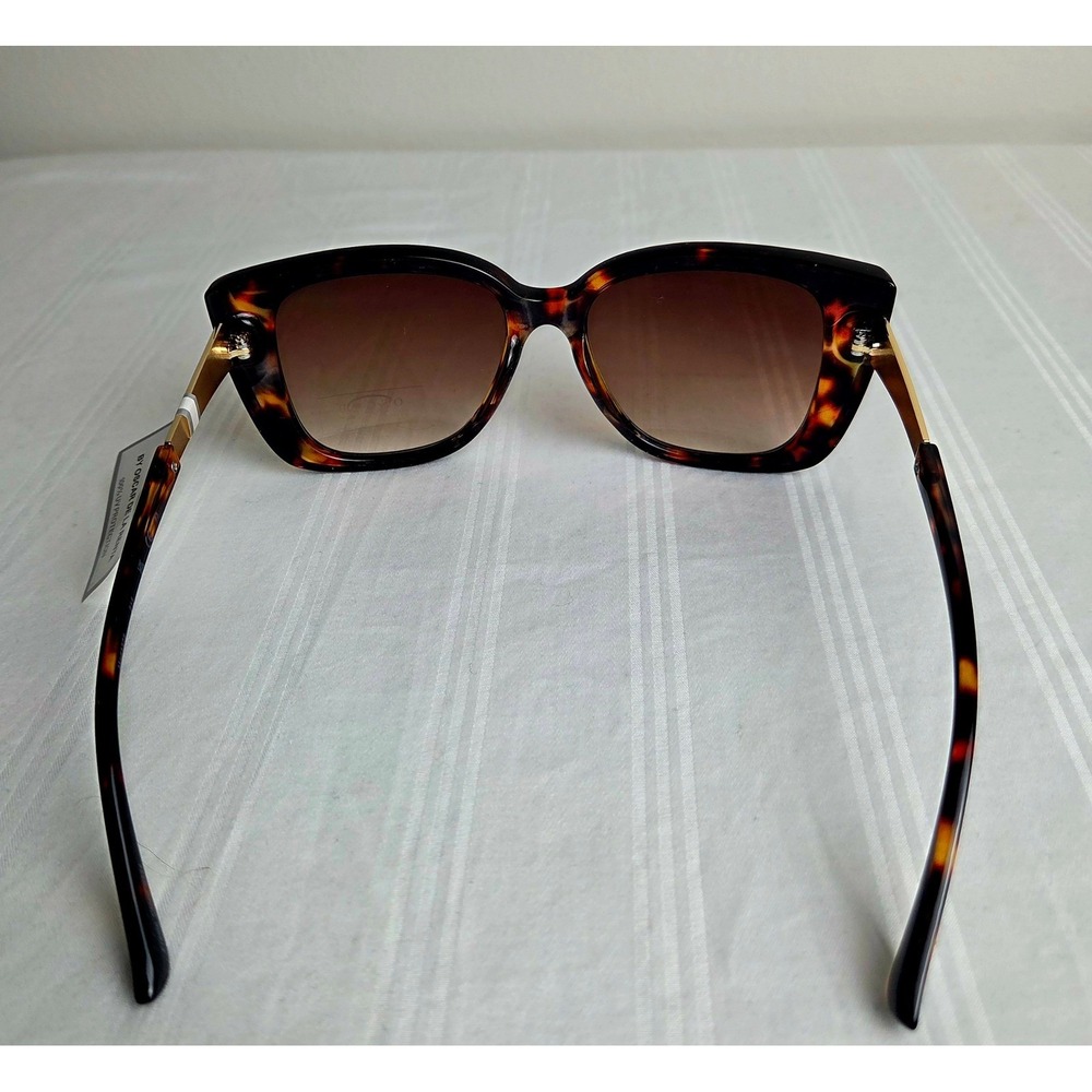 Oscar de la Renta Oversized Tortoise Square Sunglasses Gradient Brown Lenses - Picture 10 of 16